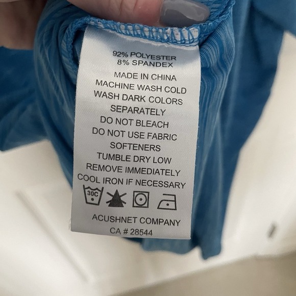 FootJoy Athletic Fit Blue Polo Mens Large L Short Sleeve Livin The Dream - Picture 6 of 7